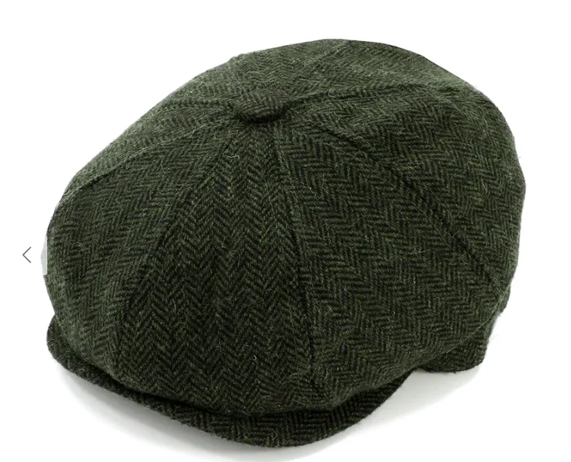 Plain Herringbone Eight Piece Cap