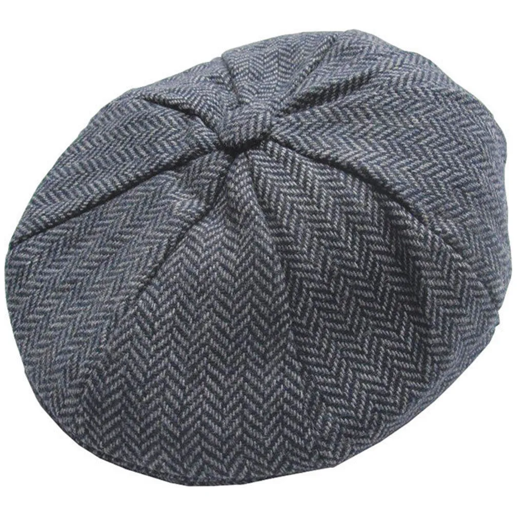 Plain Herringbone Eight Piece Cap