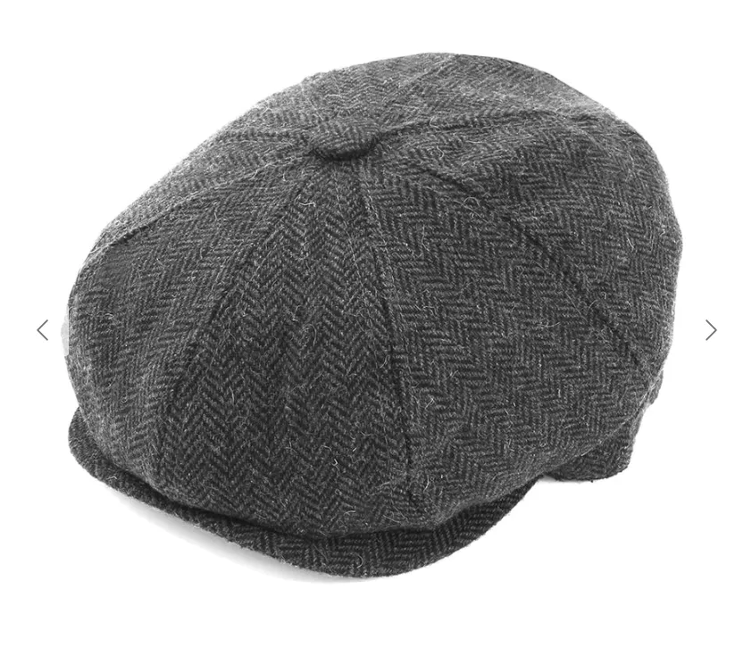 Plain Herringbone Eight Piece Cap