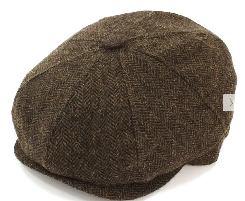 Plain Herringbone Eight Piece Cap