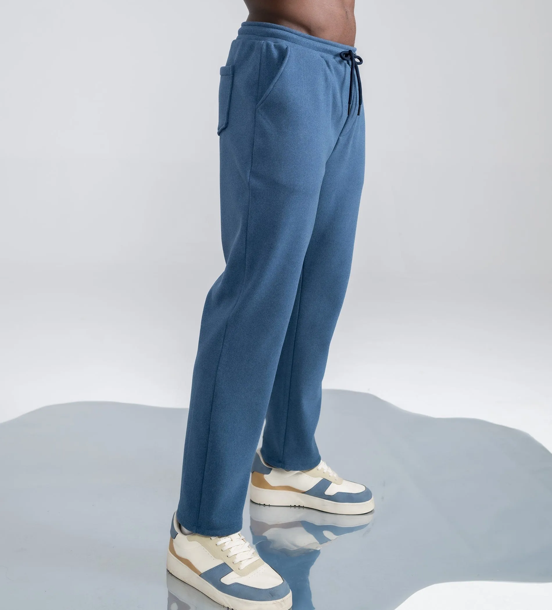 Plush Blue bonded trackpants