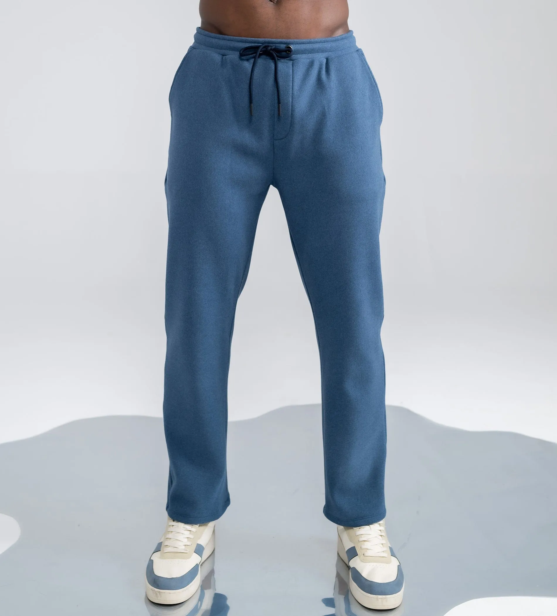 Plush Blue bonded trackpants
