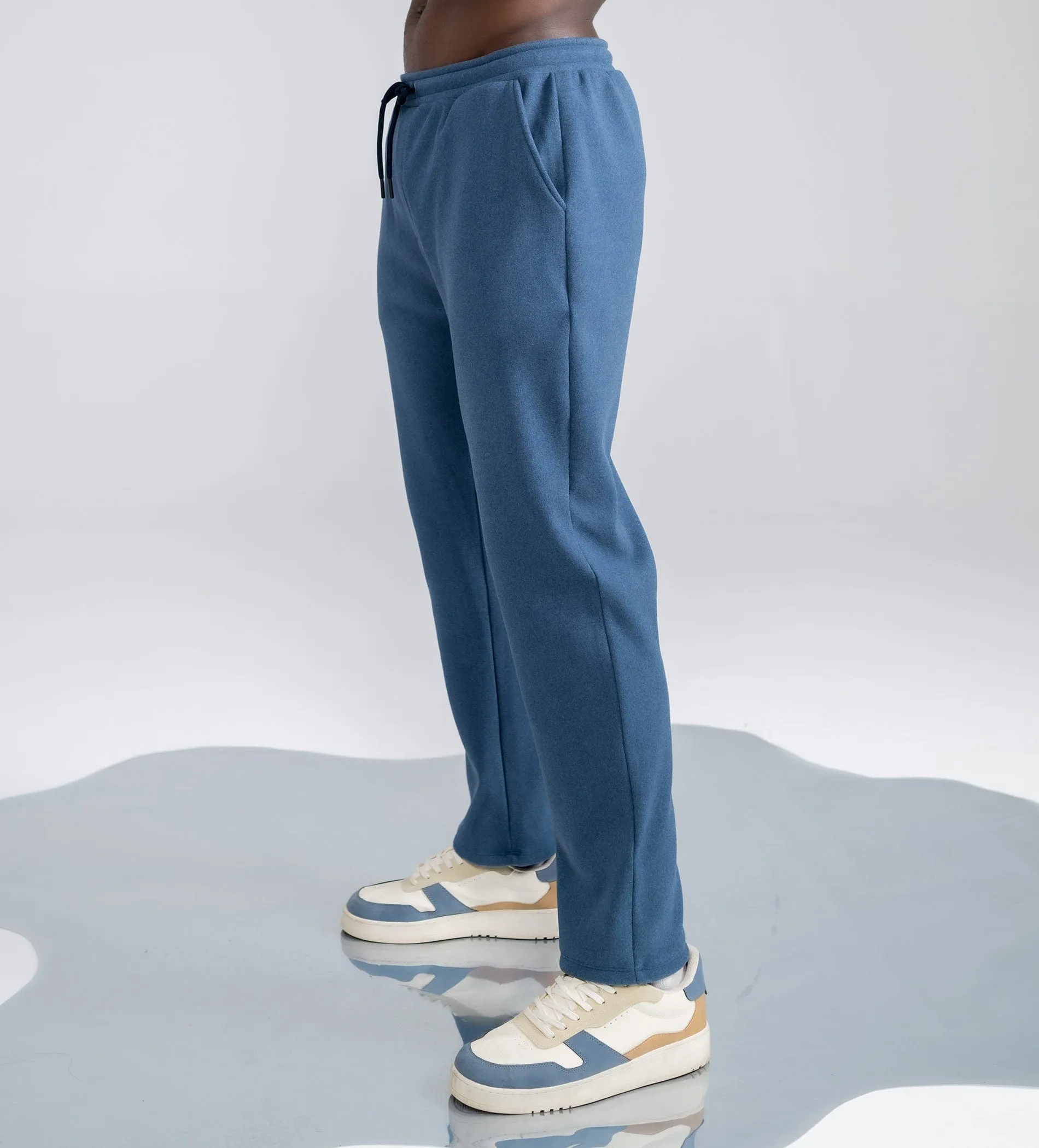 Plush Blue bonded trackpants