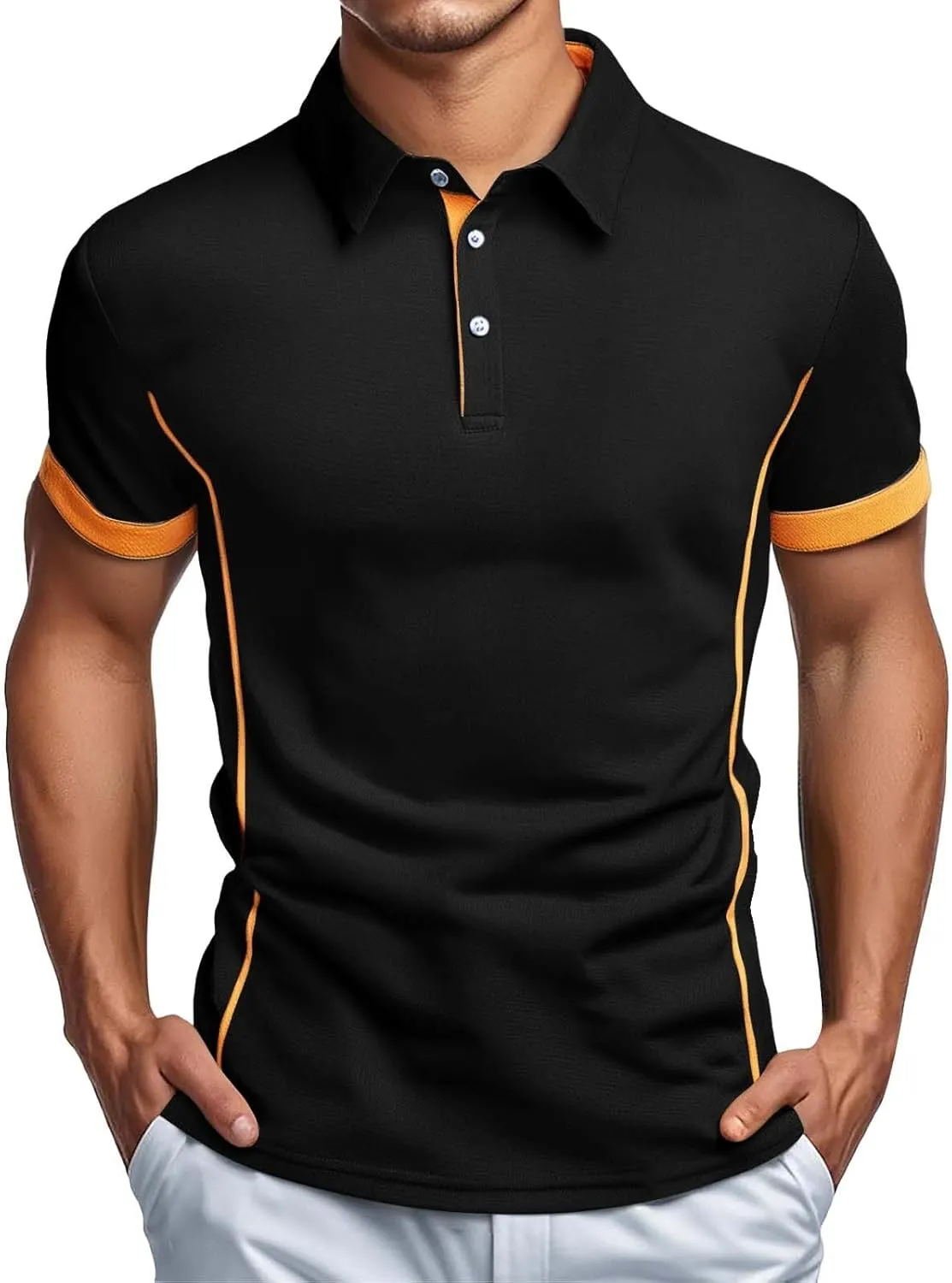 Polo Shirts for Men Moisture Wicking Performance Quick Dry Golf Shirt Business Casual Dress Office Work Pique T-Shirts
