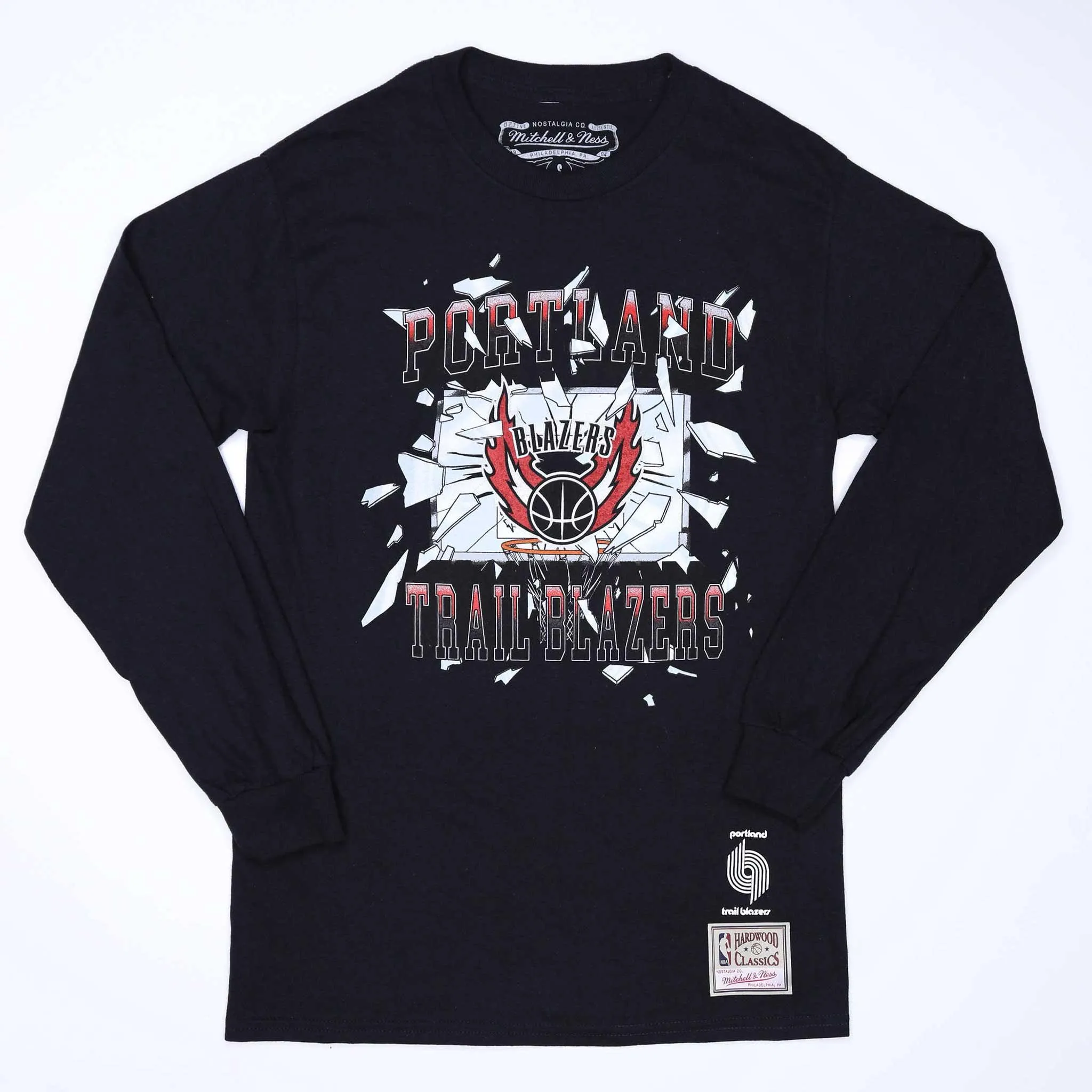 Portland Trail Blazers Mitchell & Ness Big Face Long Sleeved T-shirt