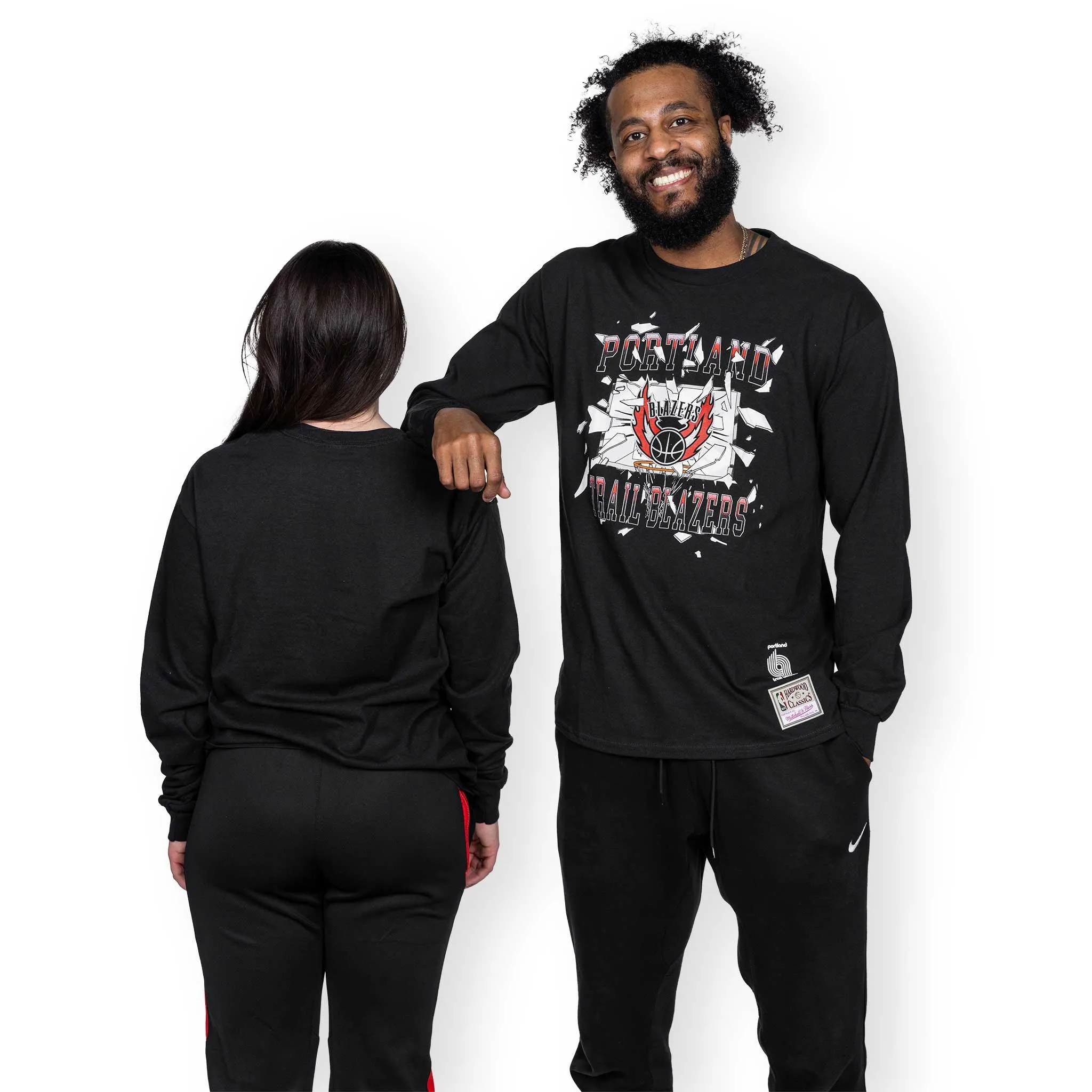 Portland Trail Blazers Mitchell & Ness Big Face Long Sleeved T-shirt