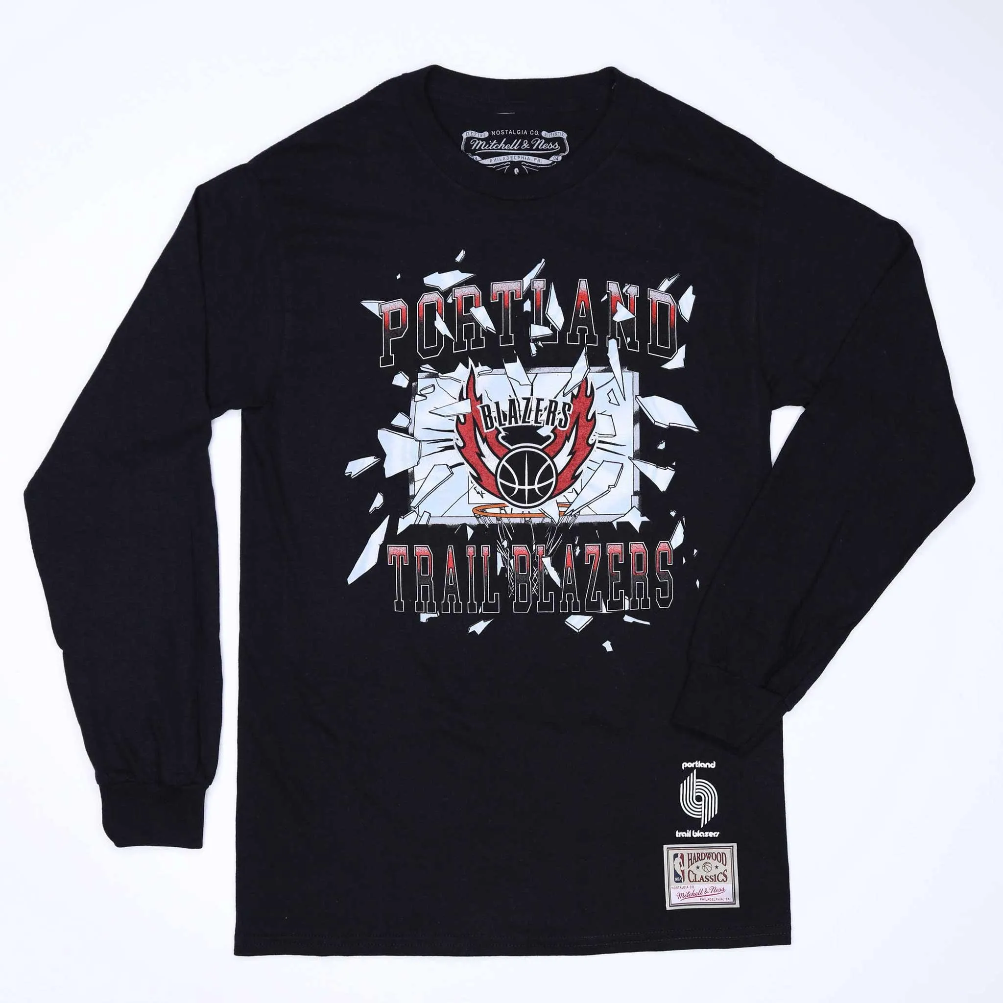 Portland Trail Blazers Mitchell & Ness Big Face Long Sleeved T-shirt