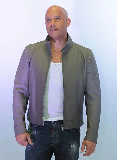 Premium Croma Gray Wax Leather Jacket Worn By Vin Diesel | Vin Diesel Premium Croma Gray Wax Leather Jacket