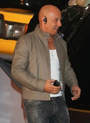 Premium Croma Gray Wax Leather Jacket Worn By Vin Diesel | Vin Diesel Premium Croma Gray Wax Leather Jacket
