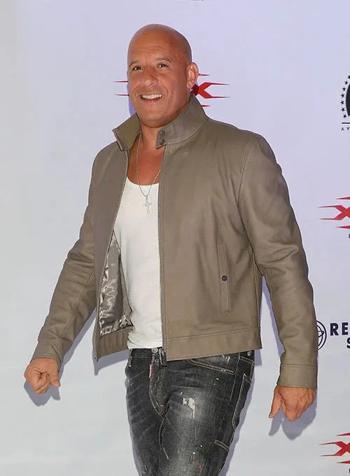 Premium Croma Gray Wax Leather Jacket Worn By Vin Diesel | Vin Diesel Premium Croma Gray Wax Leather Jacket