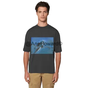 Premium Organic Cotton Men's Oversized T-Shirt Blue Bird