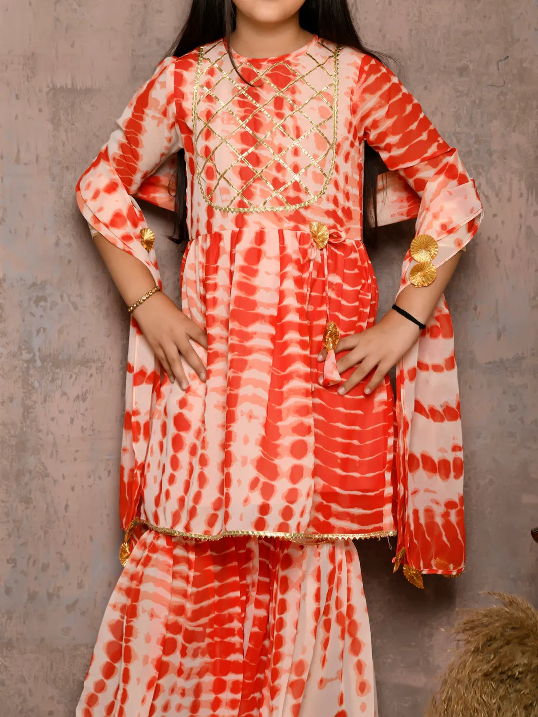 Printed Kurta Sharara Set with Dupatta