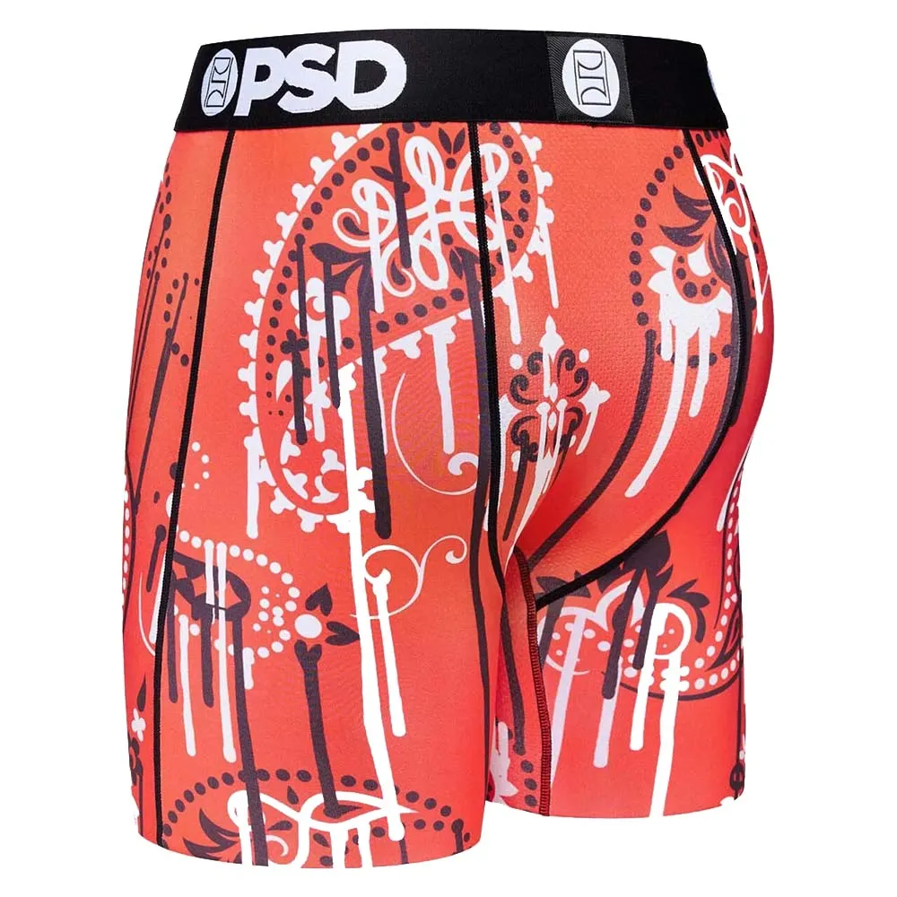 PSD Men's Drippin Paisley Red Boxer Briefs Underwear - 322180039-RED