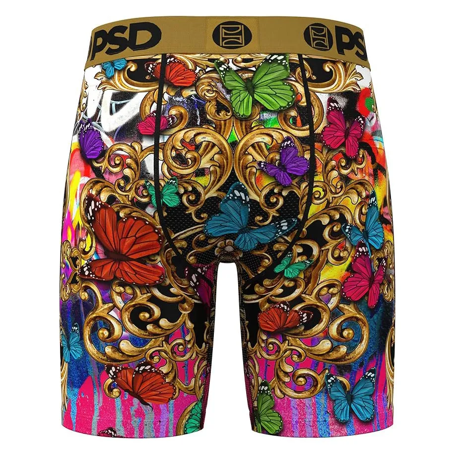 PSD Men's Multicolor Luxury Print Boxer Briefs Medium Underwear - 424180060-MUL-M