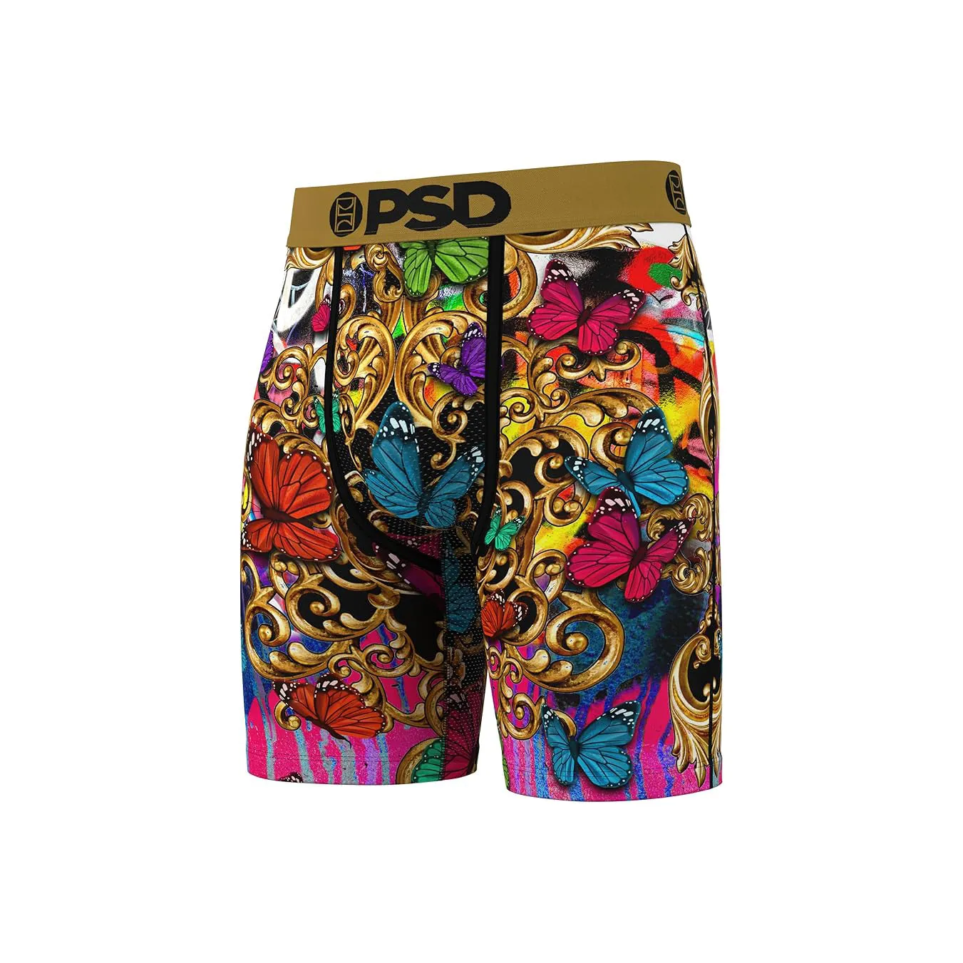 PSD Men's Multicolor Luxury Print Boxer Briefs Medium Underwear - 424180060-MUL-M