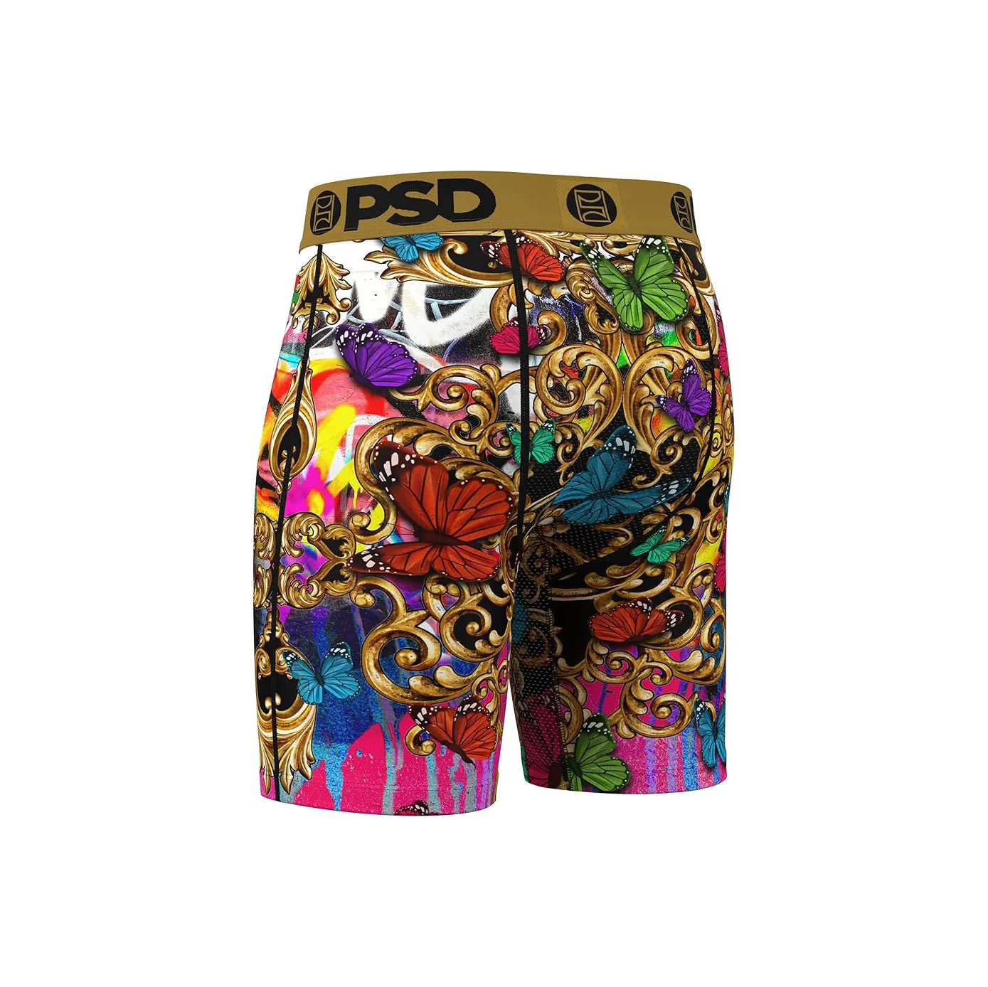PSD Men's Multicolor Luxury Print Boxer Briefs Medium Underwear - 424180060-MUL-M