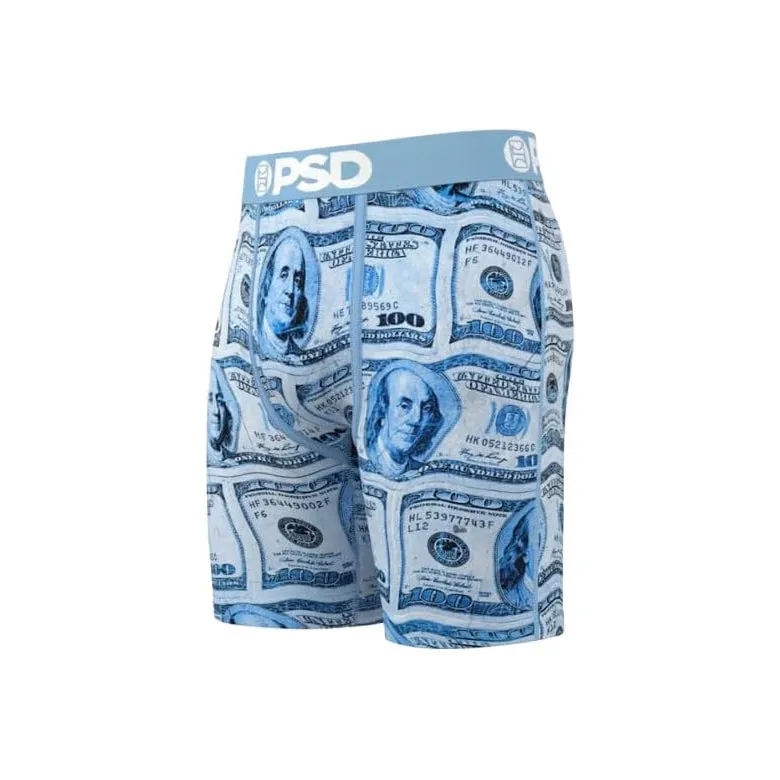 PSD Men's Multicolor Money Print Boxer Briefs Small Underwear - 424180043-MUL-S