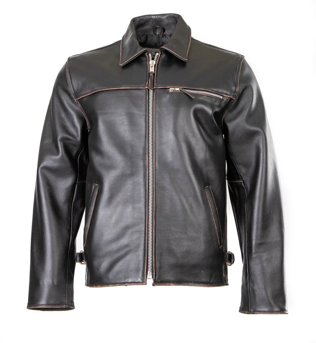 Punk Rock Street Antique Classic Blouson Leather Jacket 117A