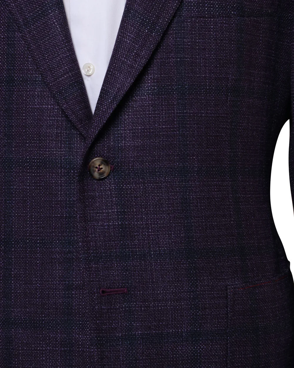 Purple Wool Blend Windowpane Sportcoat