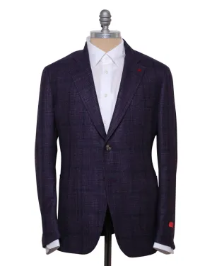 Purple Wool Blend Windowpane Sportcoat