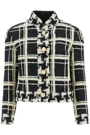 "macro check tweed jacket for 6B3CJ3Q590N NERO/AVORIO