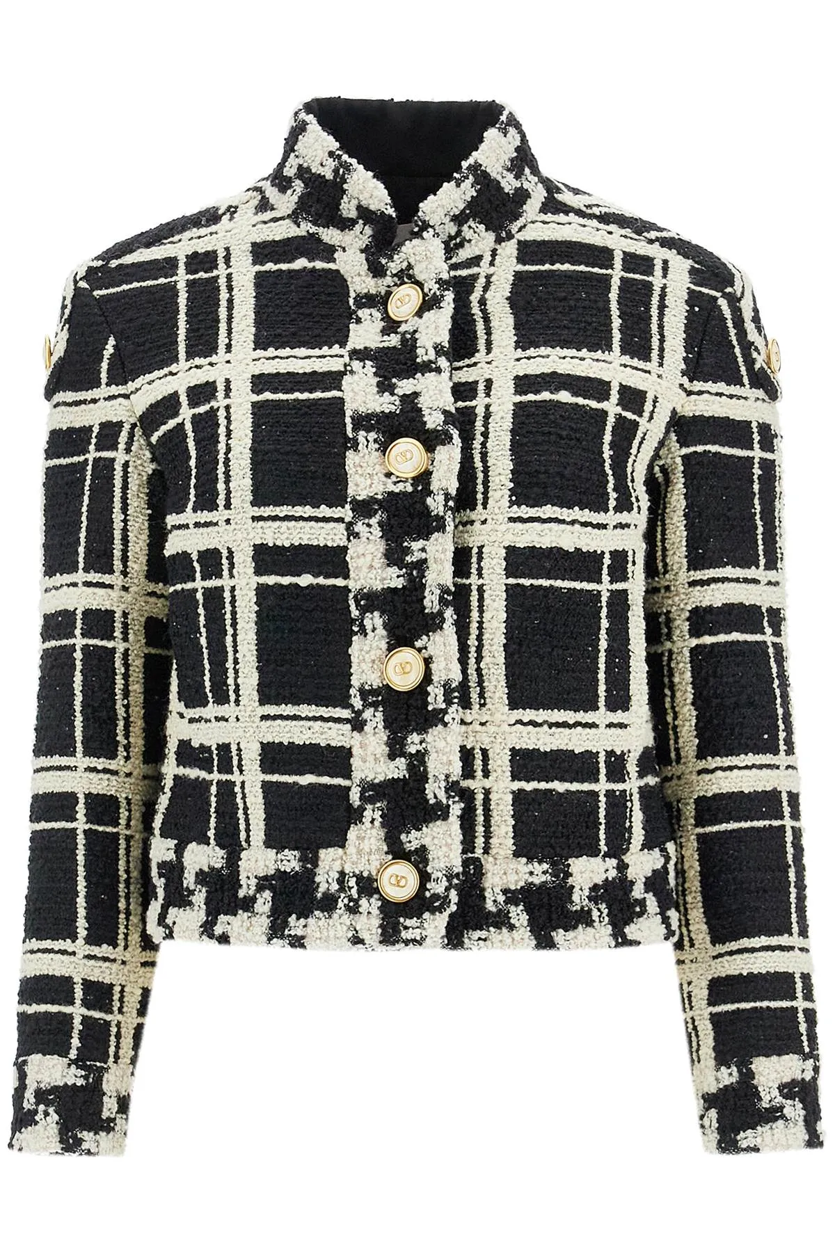 "macro check tweed jacket for 6B3CJ3Q590N NERO/AVORIO