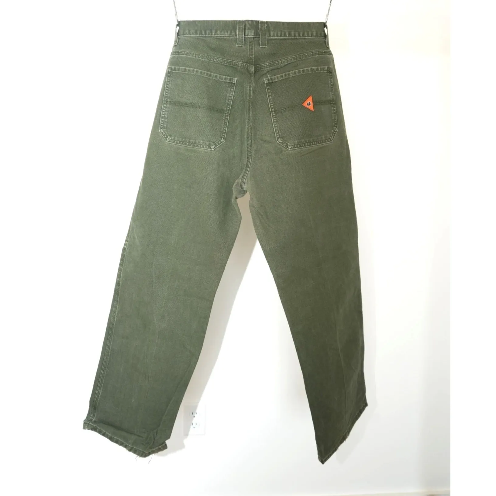 "Retail" Vintage JNCO Jeans Straight Leg Cargo Pants Olive Green W32 Men's