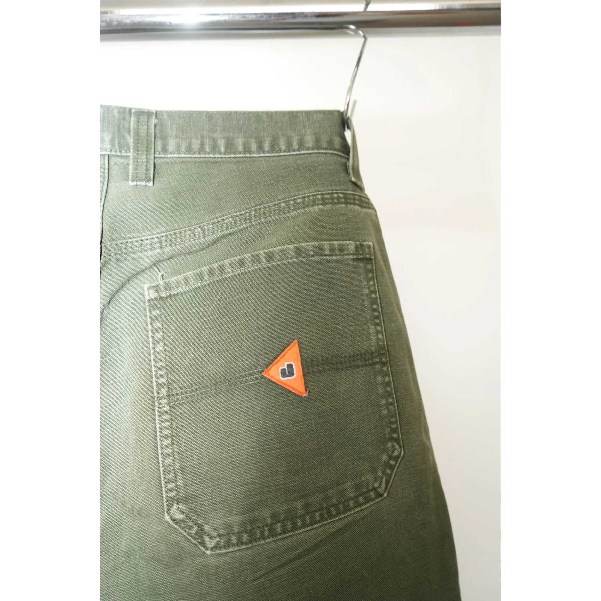 "Retail" Vintage JNCO Jeans Straight Leg Cargo Pants Olive Green W32 Men's