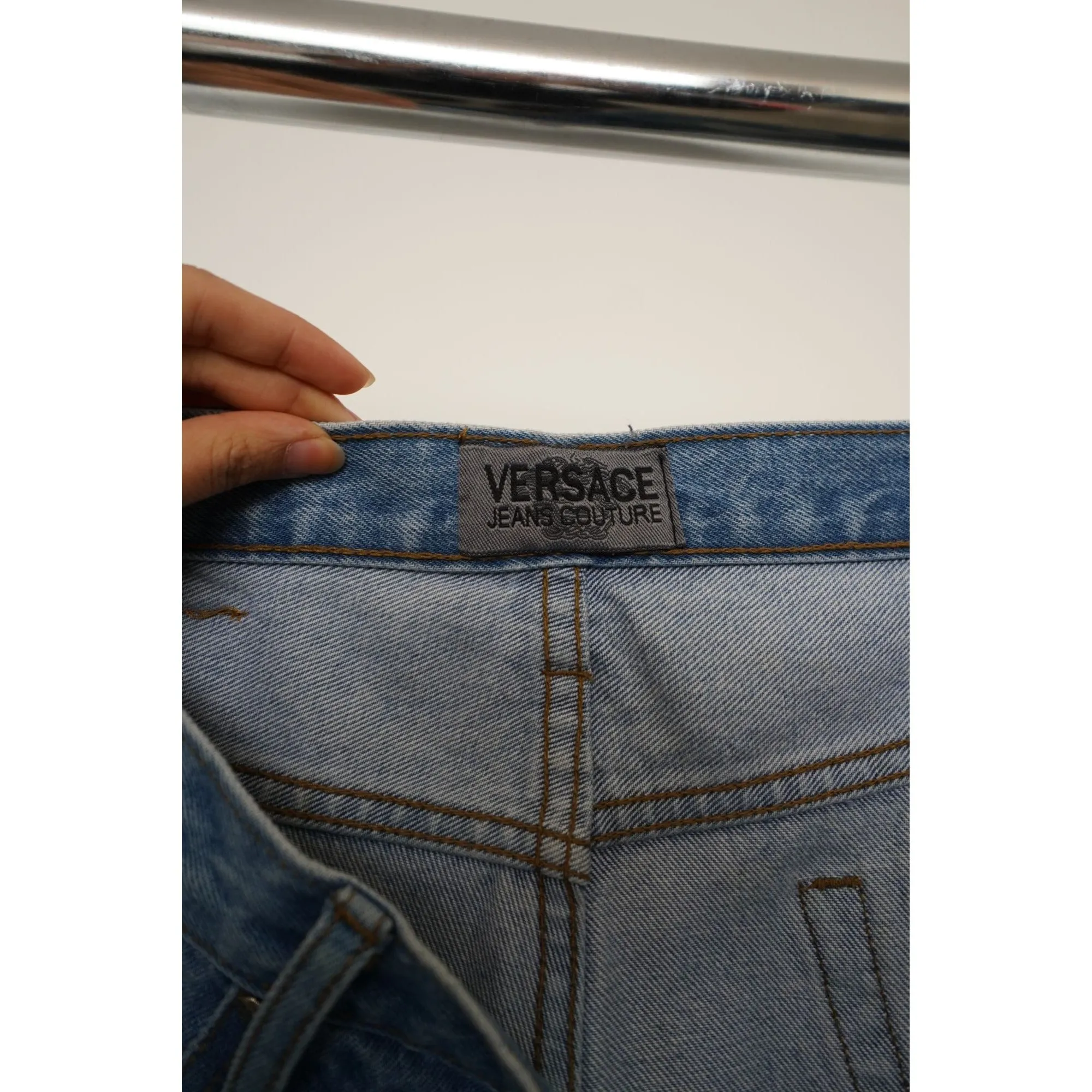 "Retail" Vintage Versace Jeans Couture Straight Leg Denim Jeans Blue 38x30 Men's