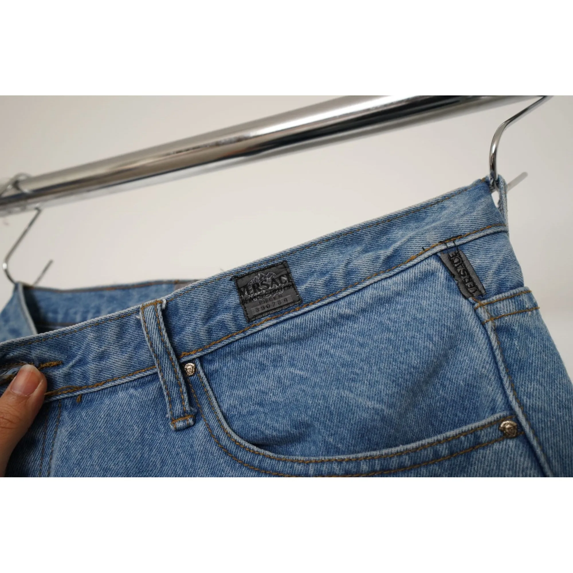 "Retail" Vintage Versace Jeans Couture Straight Leg Denim Jeans Blue 38x30 Men's