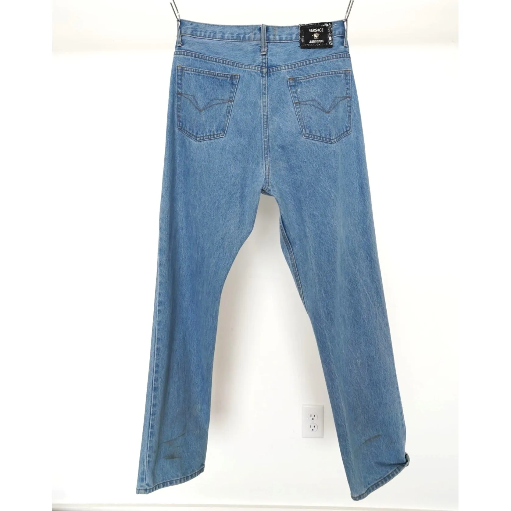 "Retail" Vintage Versace Jeans Couture Straight Leg Denim Jeans Blue 38x30 Men's