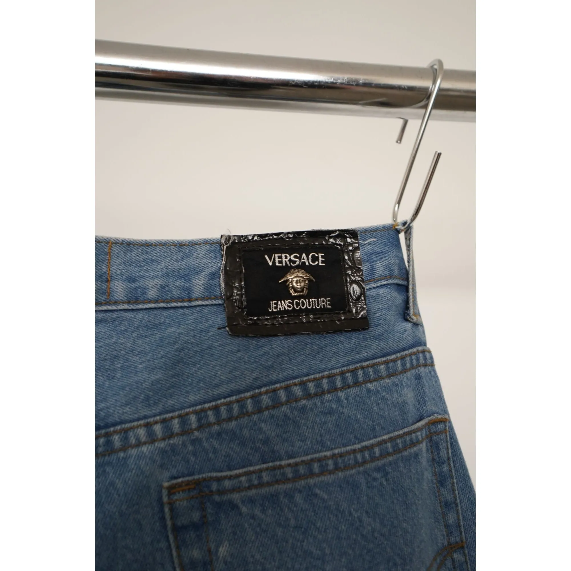 "Retail" Vintage Versace Jeans Couture Straight Leg Denim Jeans Blue 38x30 Men's