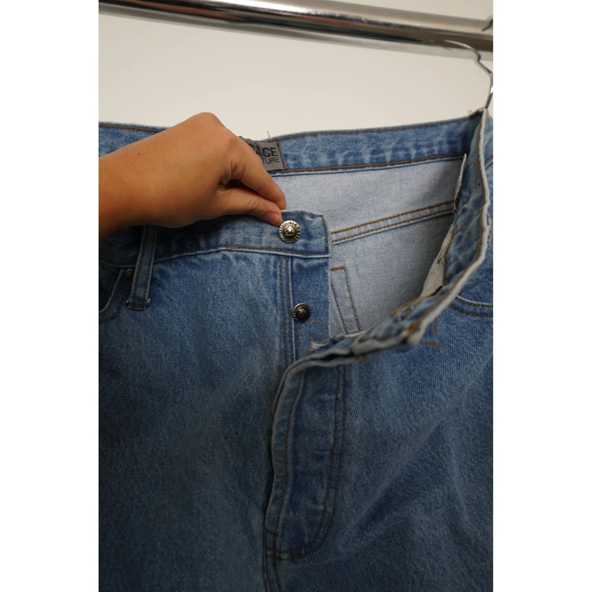 "Retail" Vintage Versace Jeans Couture Straight Leg Denim Jeans Blue 38x30 Men's