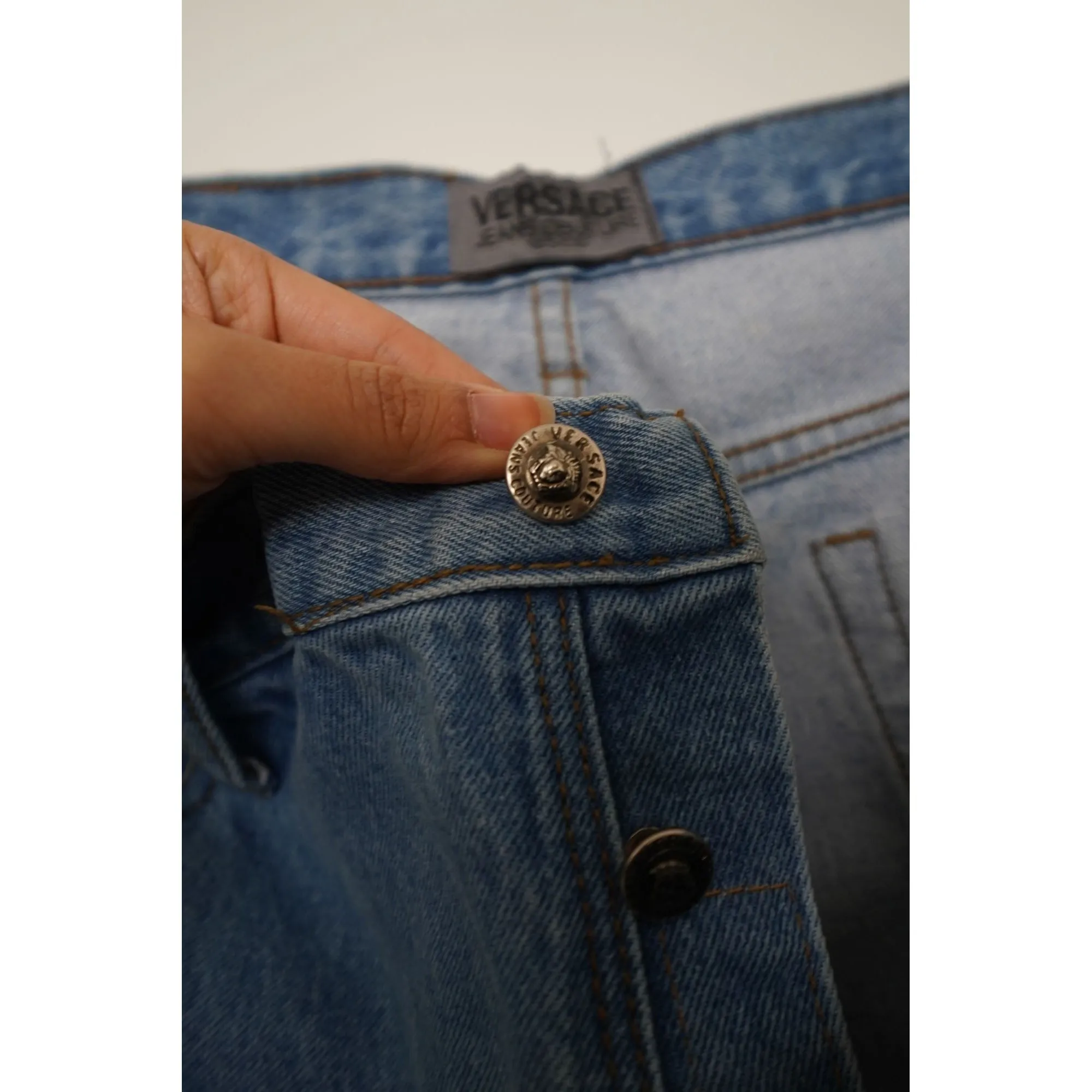"Retail" Vintage Versace Jeans Couture Straight Leg Denim Jeans Blue 38x30 Men's