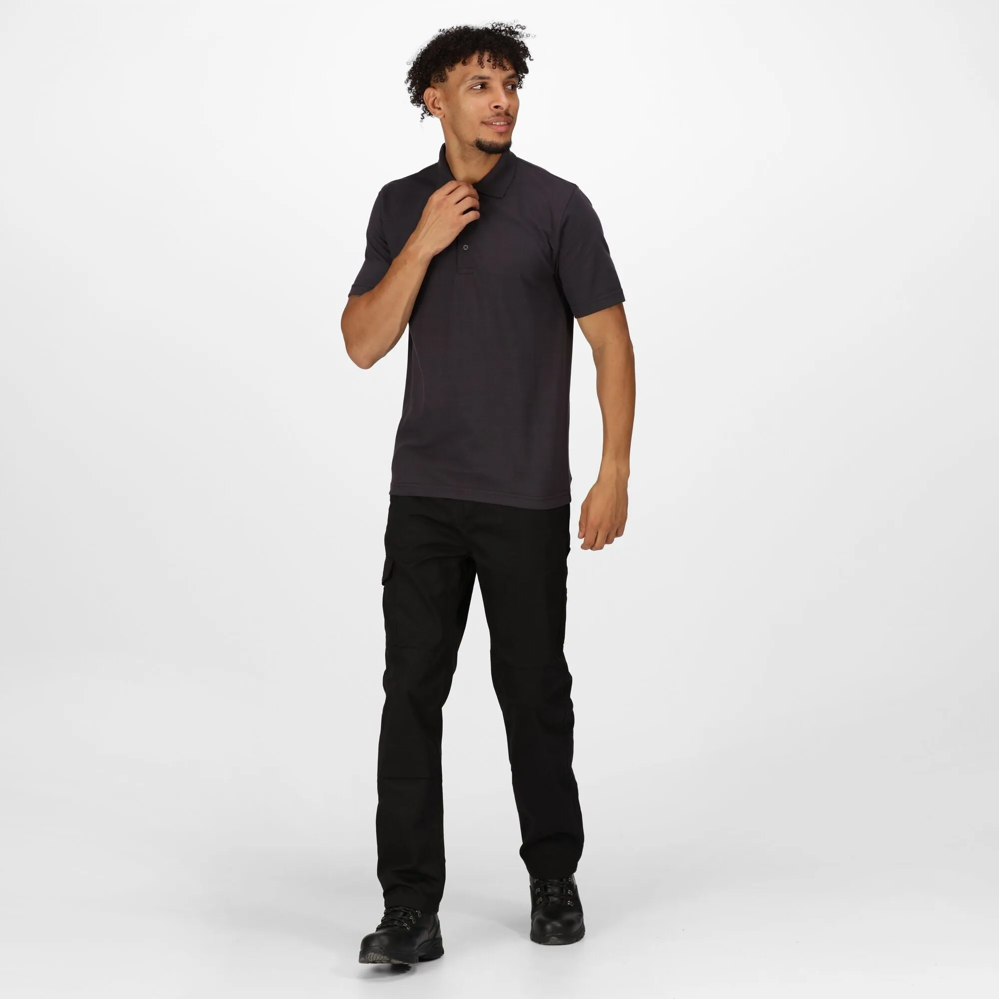 Regatta Men's 65/35 Short Sleeve Pro Work Polo Shirt-SEAL GREY