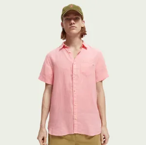 Regular Fit Linen Short Sleeve Shirt (Candy)