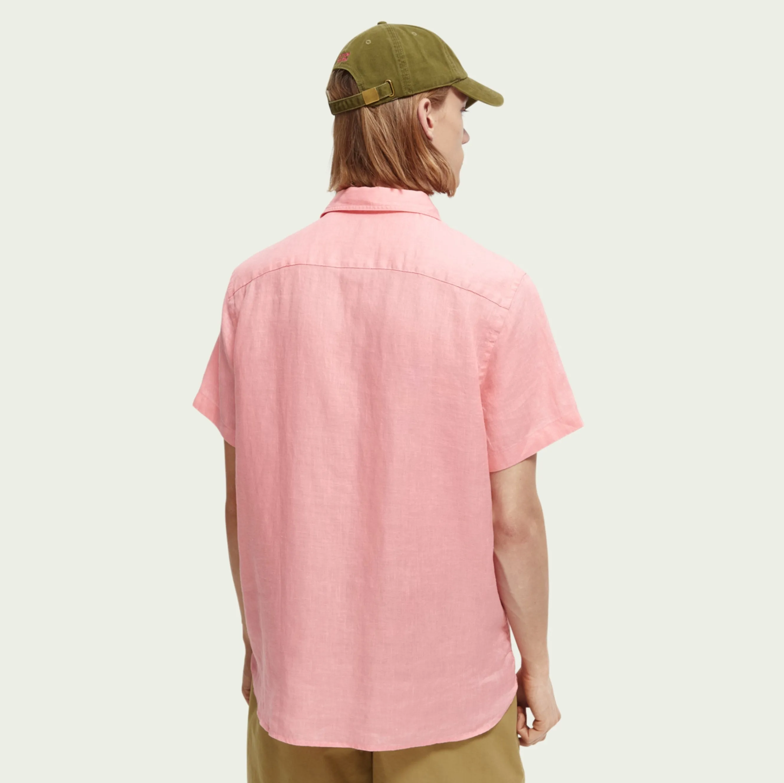 Regular Fit Linen Short Sleeve Shirt (Candy)