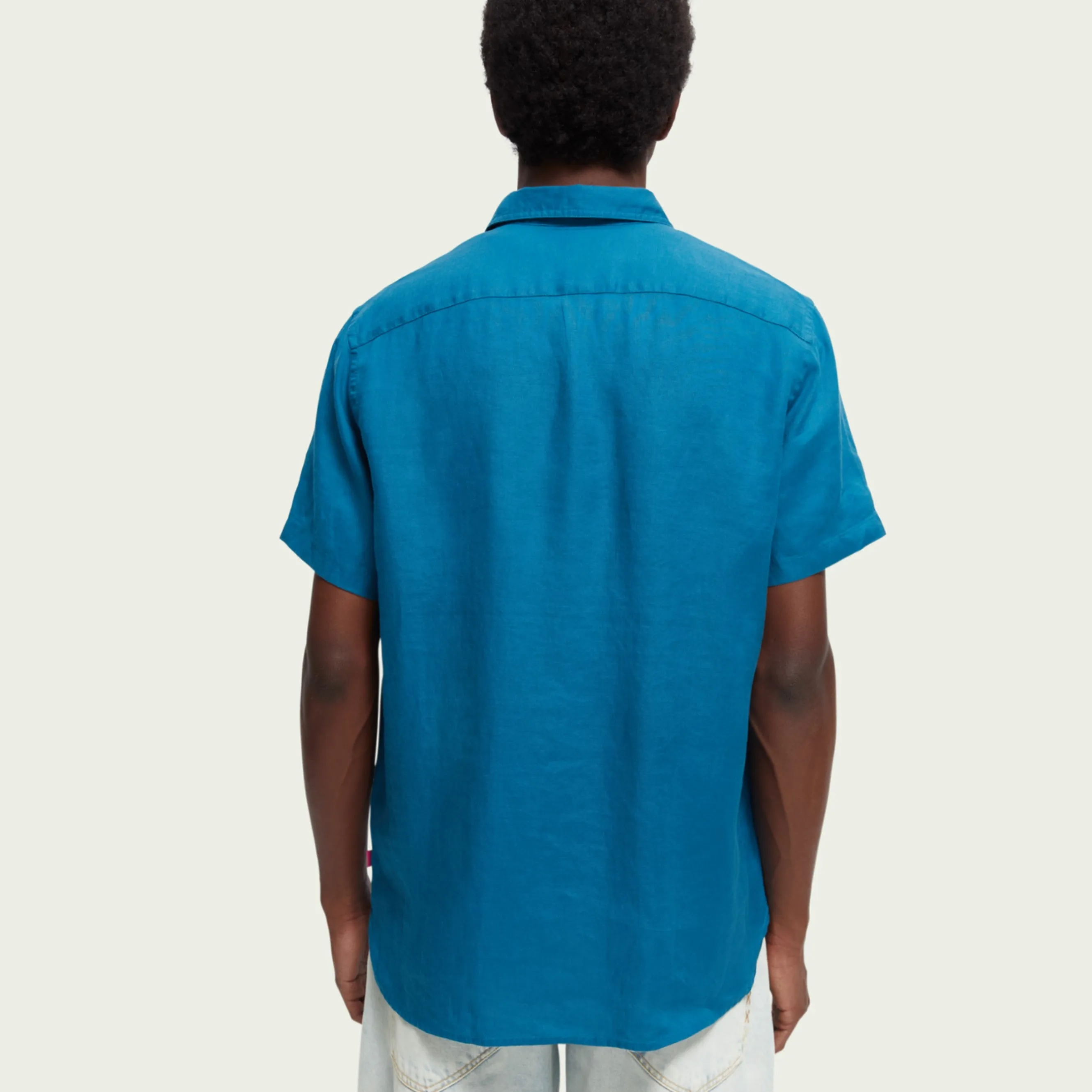Regular Fit Linen Short Sleeve Shirt (Midnight Muse)