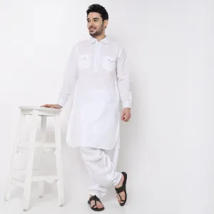 Regular Fit Solid Pathani Set
