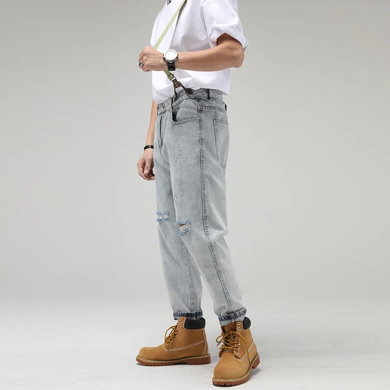 Retro Jeans Men Loose Straight Leg Overalls Overalls