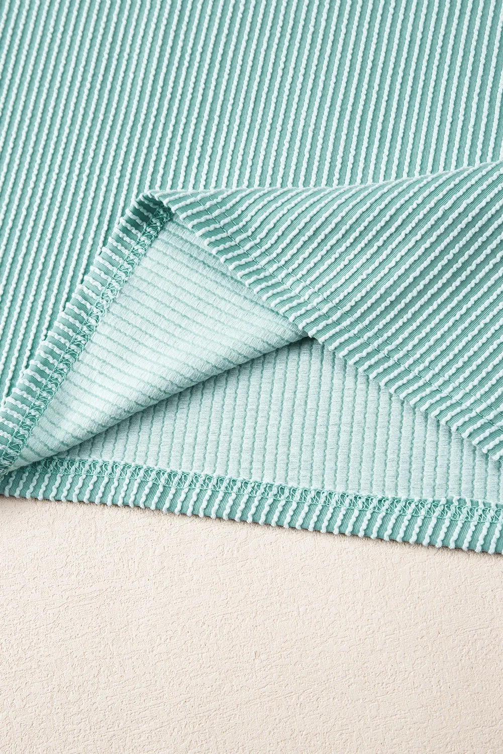 Ribbed Knit Loose Fit Tee Shorts Set