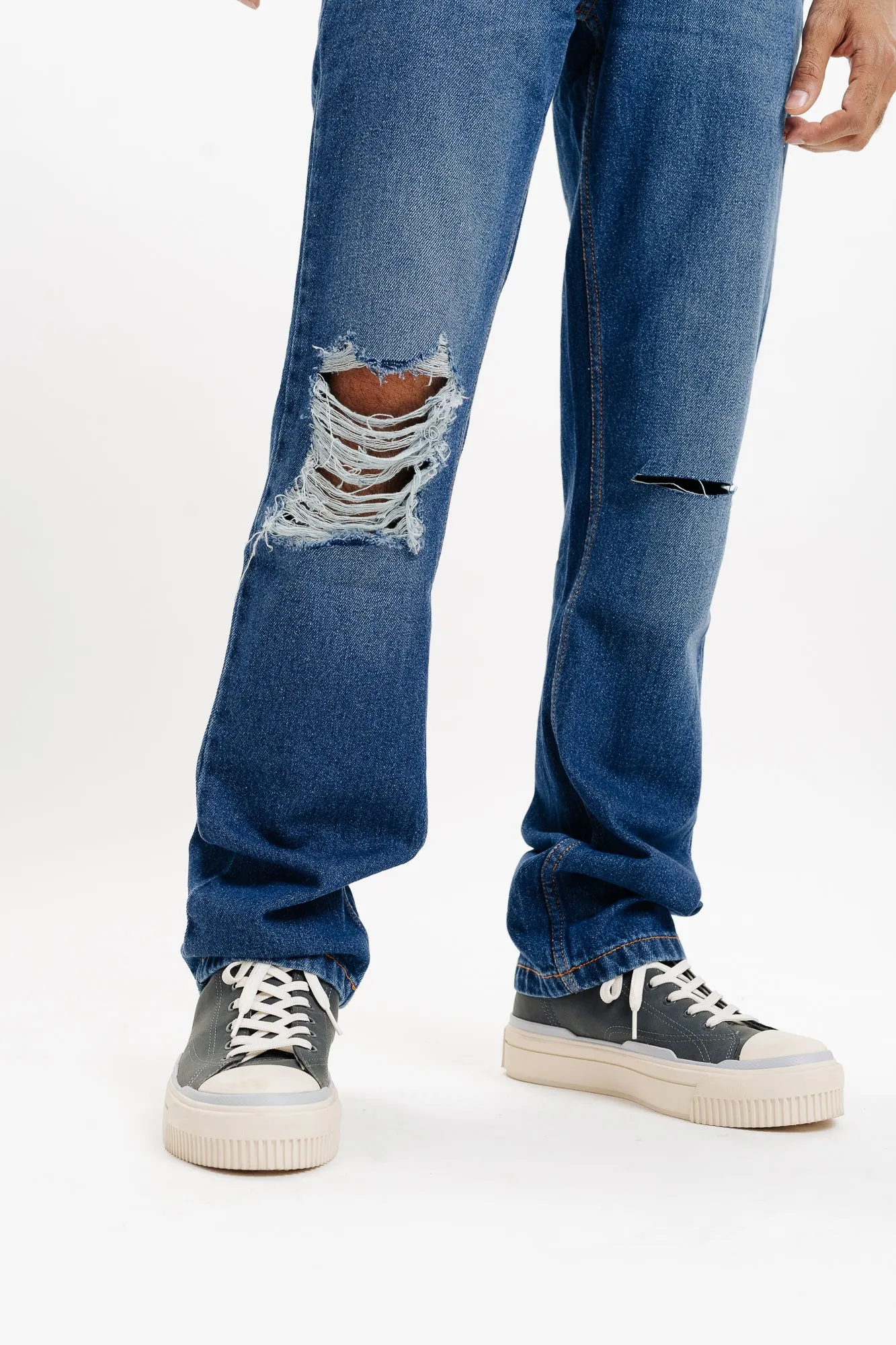 Ripped Indo Men's Straight Jeans