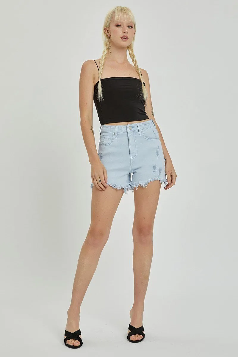 Risen High Rise Distressed Shorts