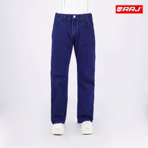 RRJ Men's Basic Denim Pants Regular Fitting Mid-Rise Extreme Wash Fabric 171051-U (Dark Shade)