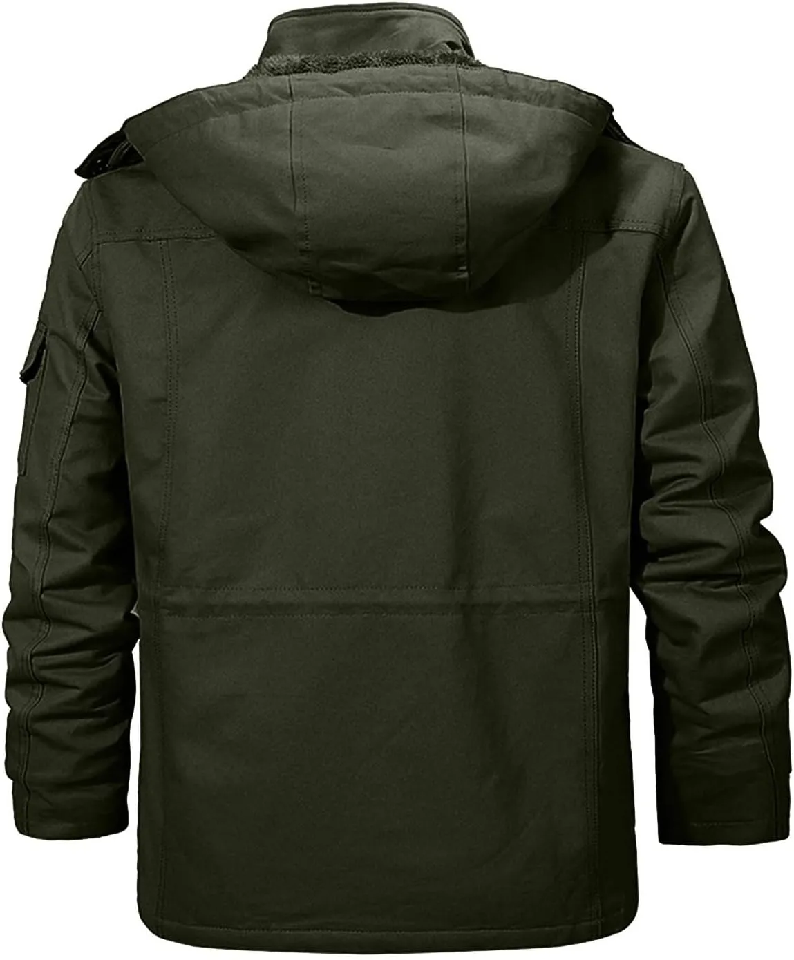 RTRDE Mens Coat Winter Jacket Military Tactial Fleece Lined Thick Work Coats Warm Cargo Hooded Jackets Coat, XL-4XL