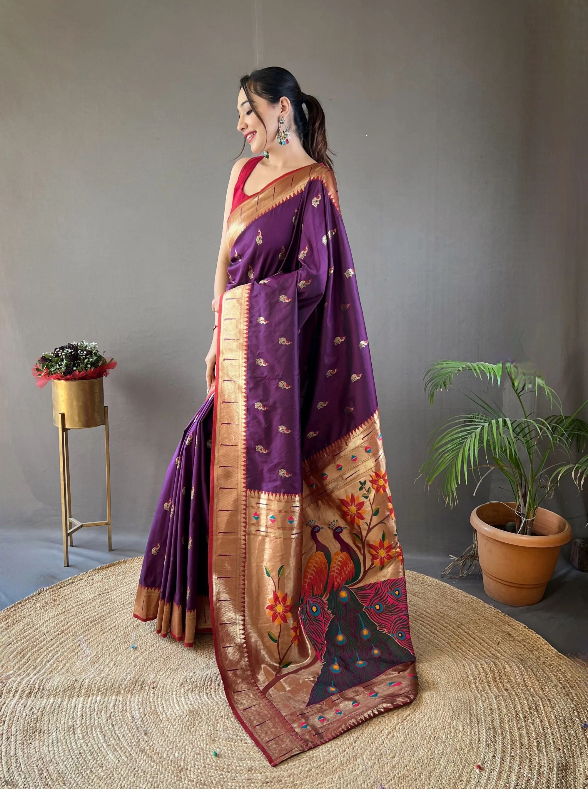 Rukmani Paithani Silk Saree