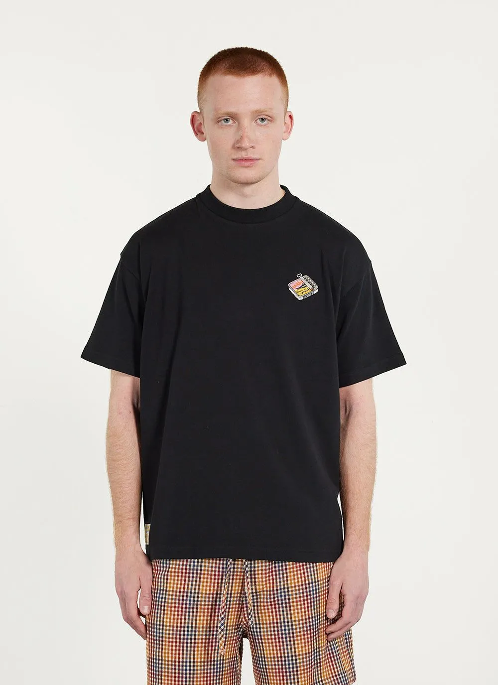 Sardines Oversized T Shirt | Embroidered Organic Cotton | Black