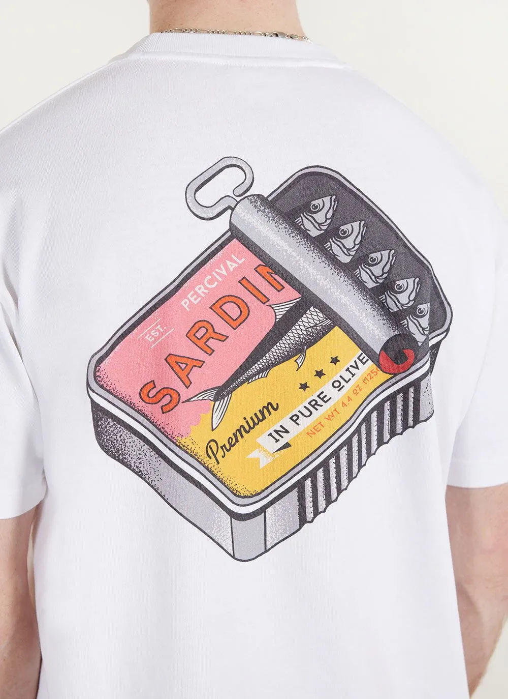 Sardines Oversized T Shirt | Embroidered Organic Cotton | White