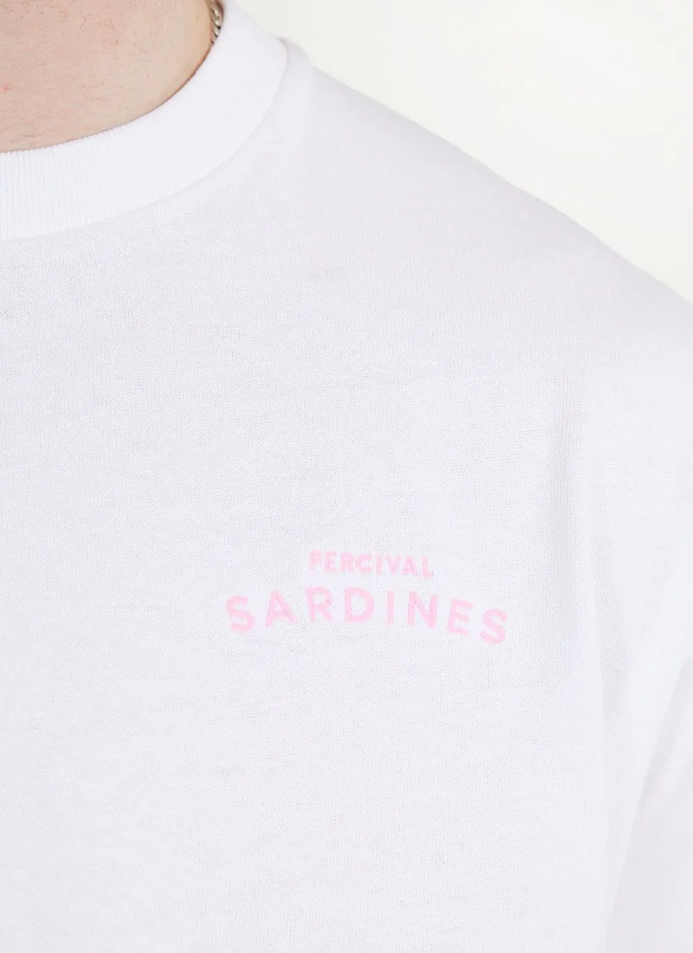Sardines Oversized T Shirt | Embroidered Organic Cotton | White