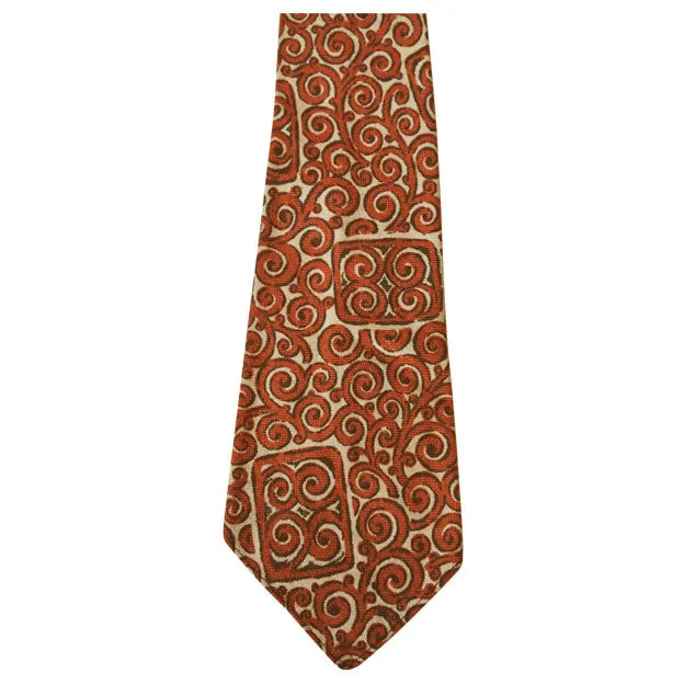 Scroll print 1950s vintage necktie